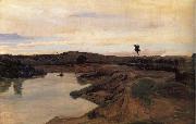 Corot Camille The walk of Poussin Campina of Rome oil